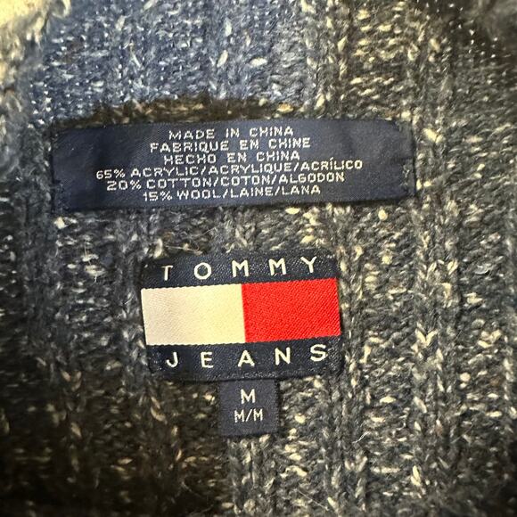 Tommy Hilfiger Jeans Women's Sweater M Crewneck Acrylic Cotton Wool Blend Ribbed - Picture 2 of 9